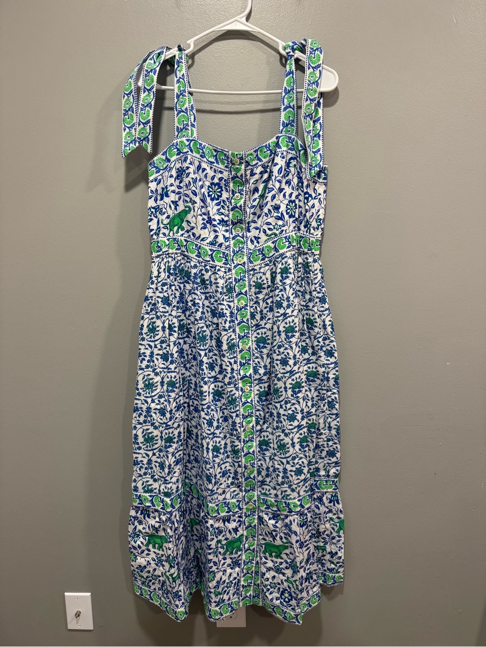 Gretchen Scott Cotton Colorful Floral Midi Dress Size Medium